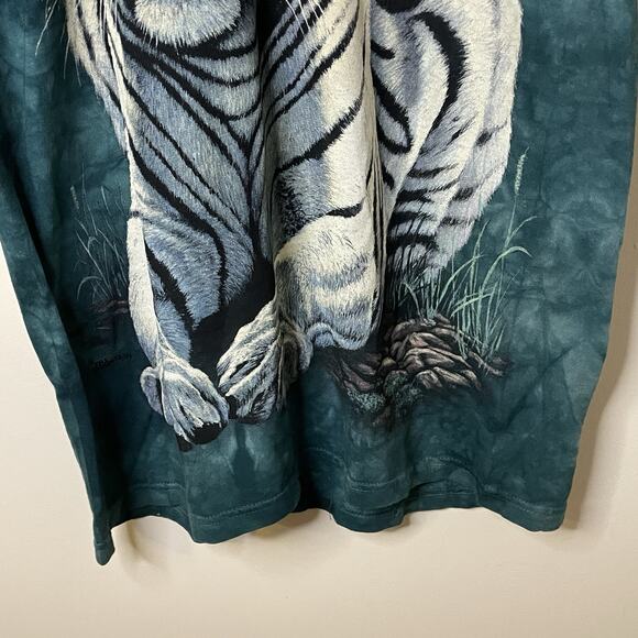 Vintage The Mountain White Siberian Tiger T Shirt Adult M Medium Green SeaWorld - Picture 5 of 9